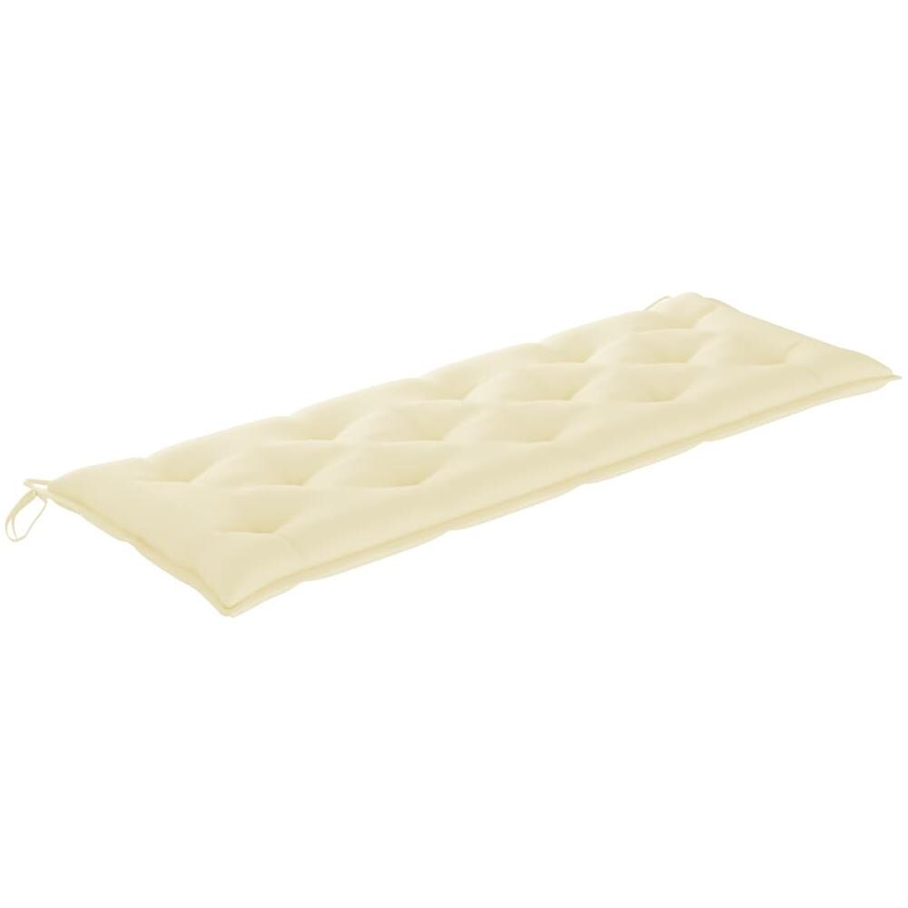 Cuscino per Panca da Giardino Bianco Crema 150x50x7 cm Tessuto - Foto 2