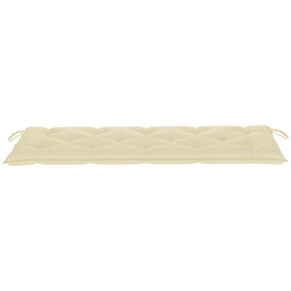 Cuscino per Panca da Giardino Bianco Crema 150x50x7 cm Tessuto - Foto 3