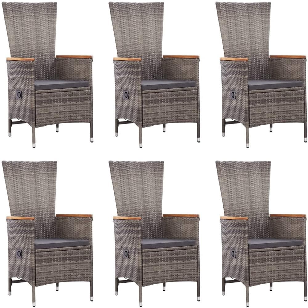 Set Mobili da Pranzo per Giardino 7 pz in Polyrattan Grigio - Foto 2