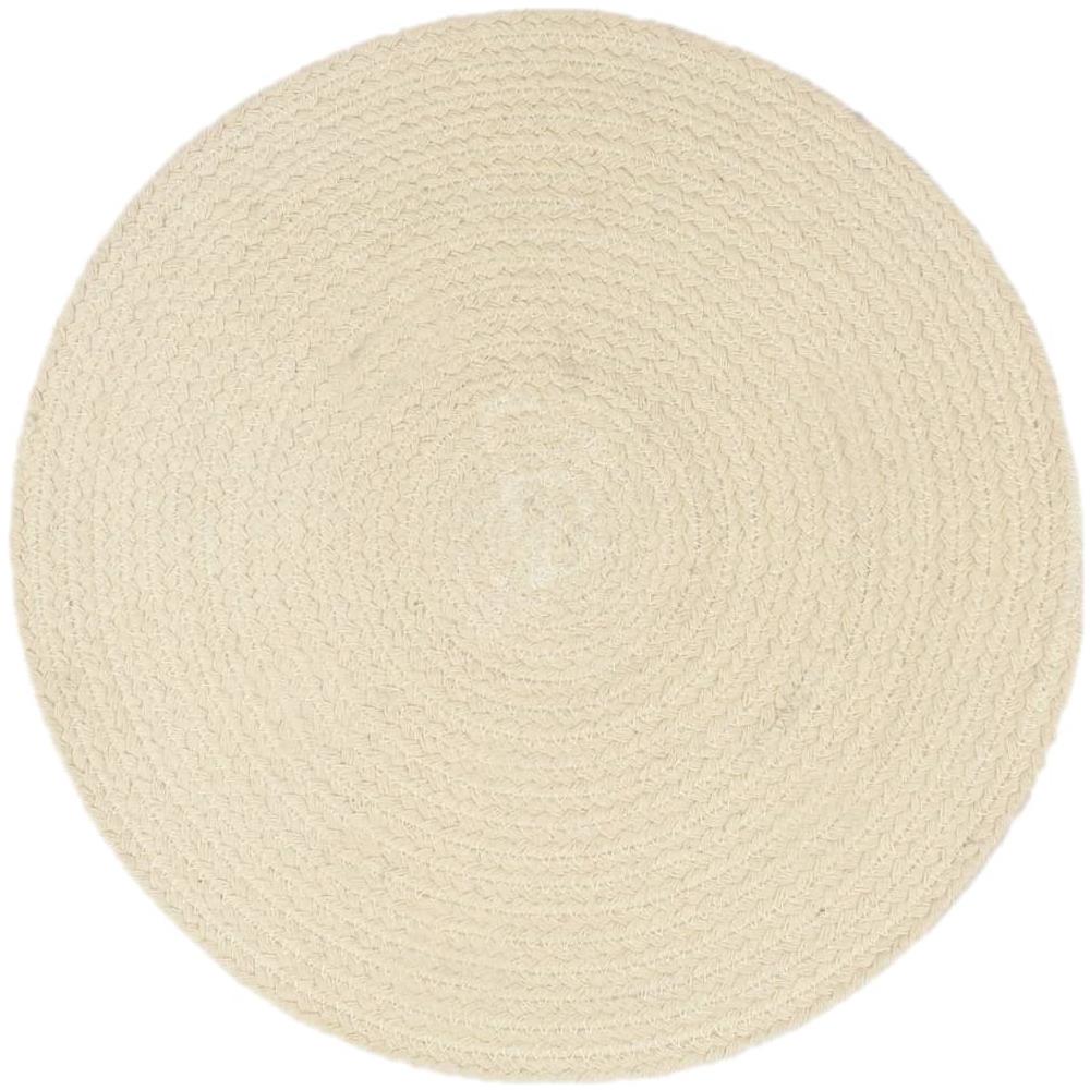 Tovagliette 6 Pz Naturale Neutro 38 Cm Rotonde In Cotone - Foto 2