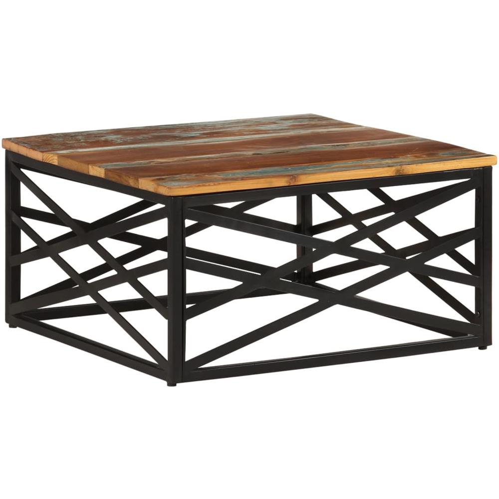 Tavolino Da Salotto 68x68x35 Cm In Legno Massello Di Recupero - Foto 1