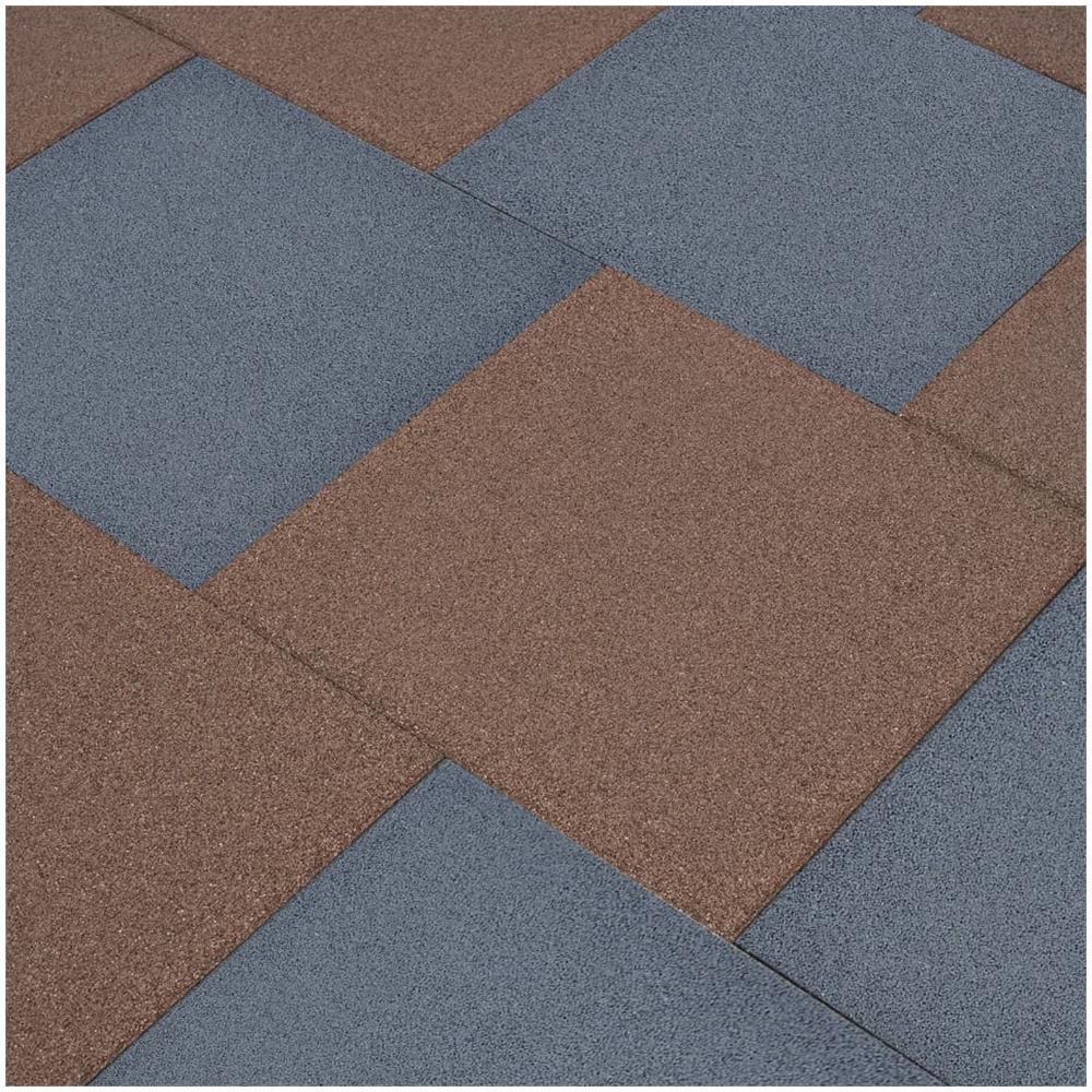 Piastrelle Anticaduta 18 Pz In Gomma 50x50x3 Cm Grigie - Foto 1