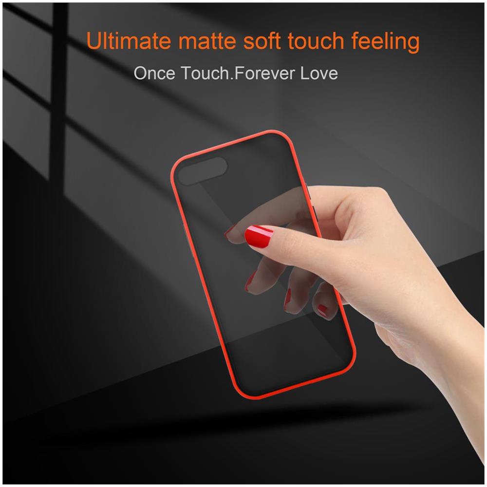 Custodia Compatibile Con Apple Iphone 6 Plus / 7 Plus / 8 Plus In Rosso Opaco - Bottoni Neri - Coperchio Protettivo Ibrido Con Interno In Silicone Tpu E Retro In Plastica Opaca - Foto 7