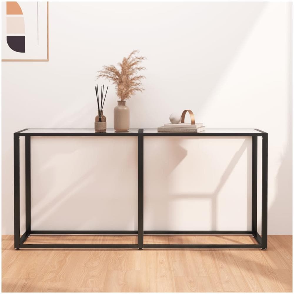 Tavolo Consolle Trasparente 160x35x75,5 Cm In Vetro Temperato - Foto 1