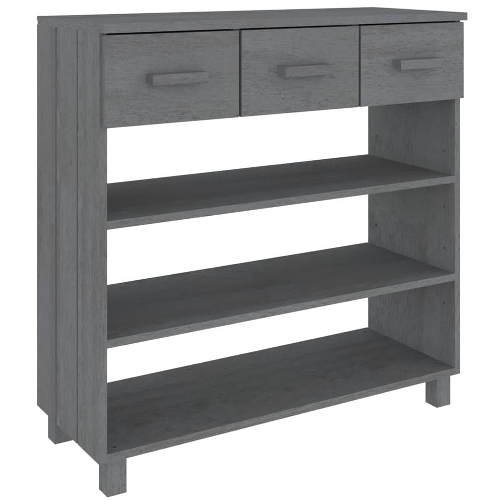 Tavolo Consolle Grigio Scuro 90x35x90 Cm In Massello Di Pino - Foto 2