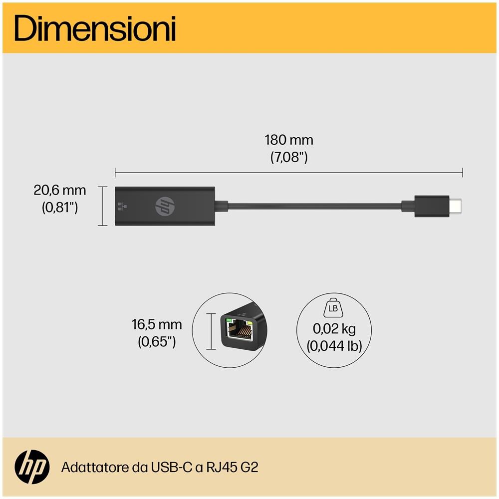 USB-C - RJ45 Adaptör G2 scheda di interfaccia e adattatore RJ-45 - Foto 7