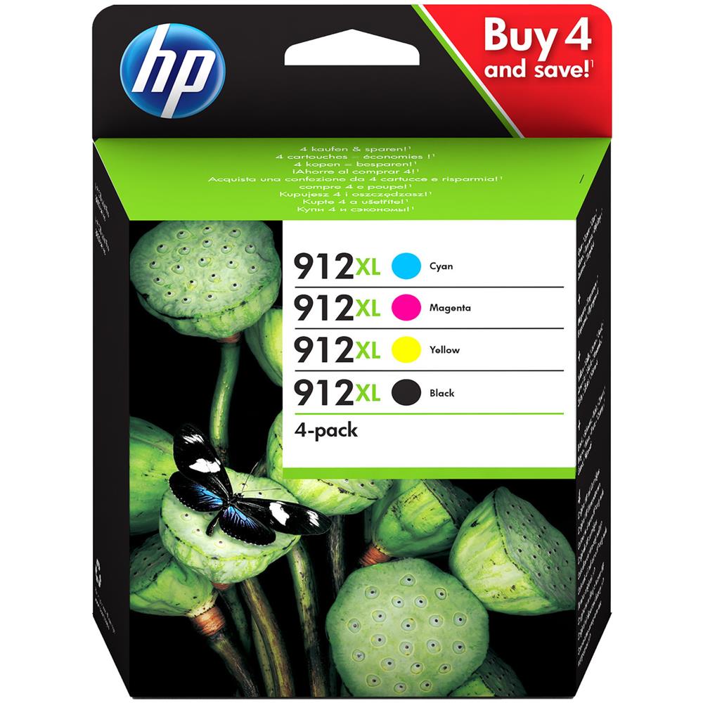 912XL Multipack 3YP34AE Cartuccia Ink Originale Nero / Ciano / Giallo / Magenta per OfficeJet Pro 8010 / 8020 Confezione da 4 pz - Foto 2