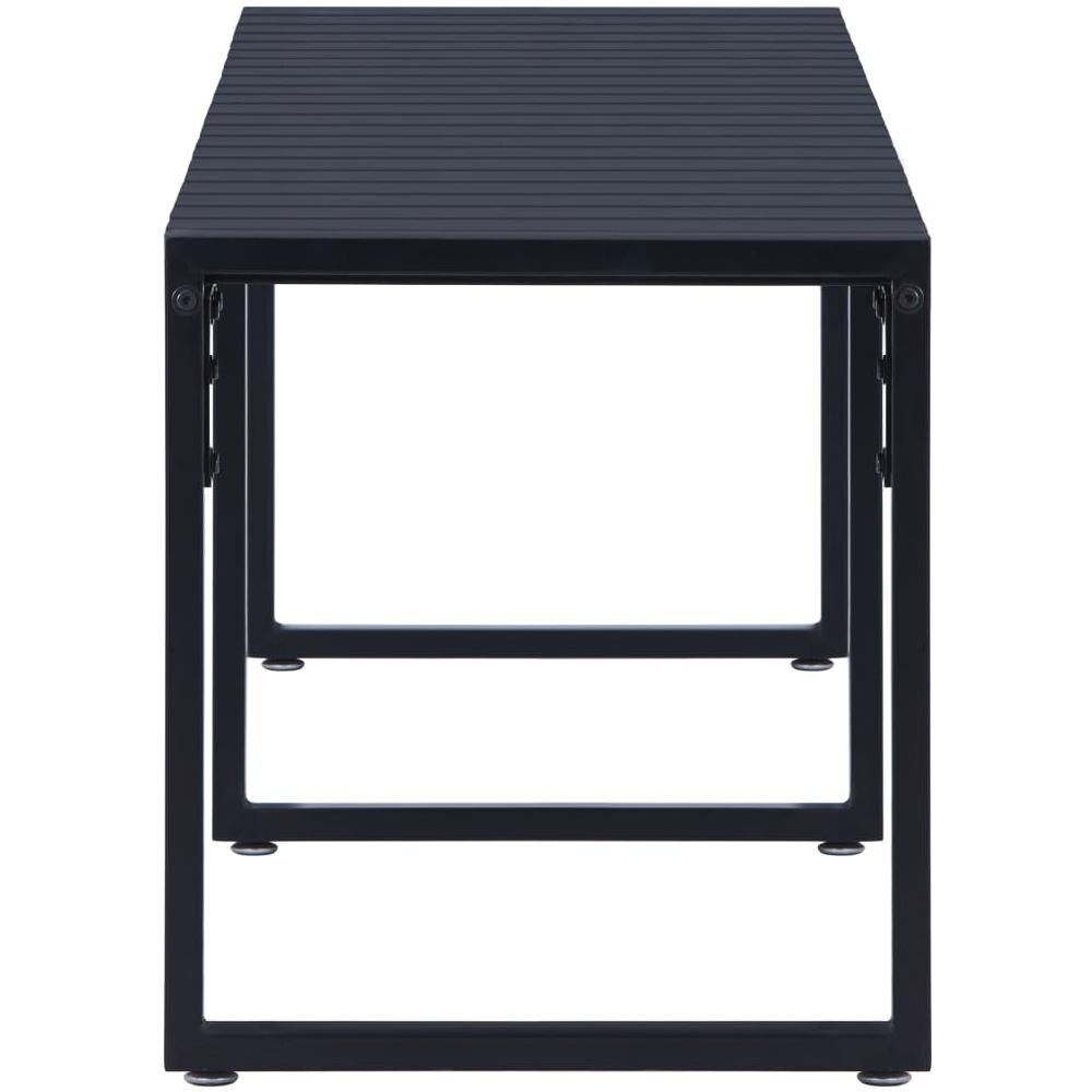 Panchina da Giardino 180 cm in Pannello PS Nero - Foto 3