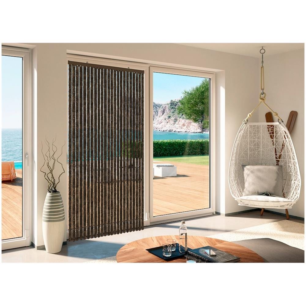 Tenda Antimosca Antirumore Caduta Pannello Porta Finestra Casa In Ciniglia 120x230 Marrone - Foto 2