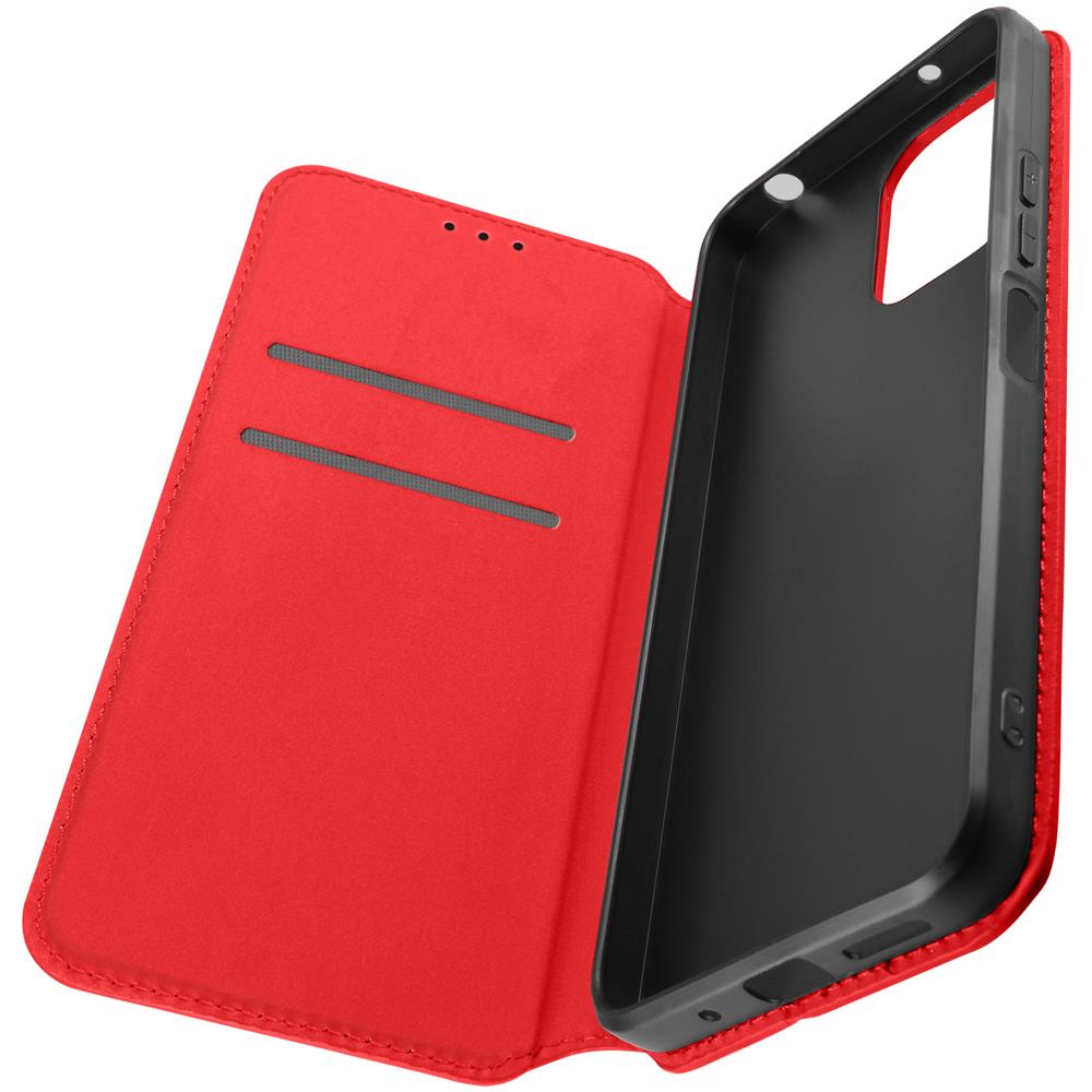 Custodia Per Xiaomi Redmi 12 Portafoglio Funzione Supporto Video Rossa - Foto 1