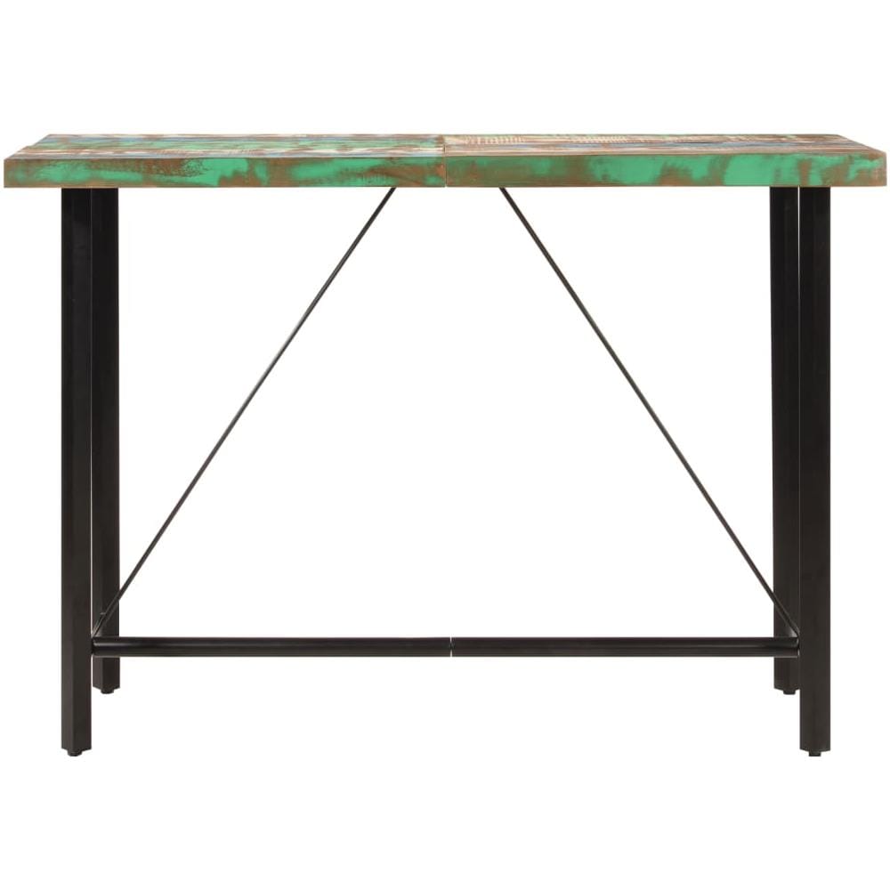 Tavolino Da Bar 150x70x107cm Legno Massello Di Recupero E Ferro - Foto 2