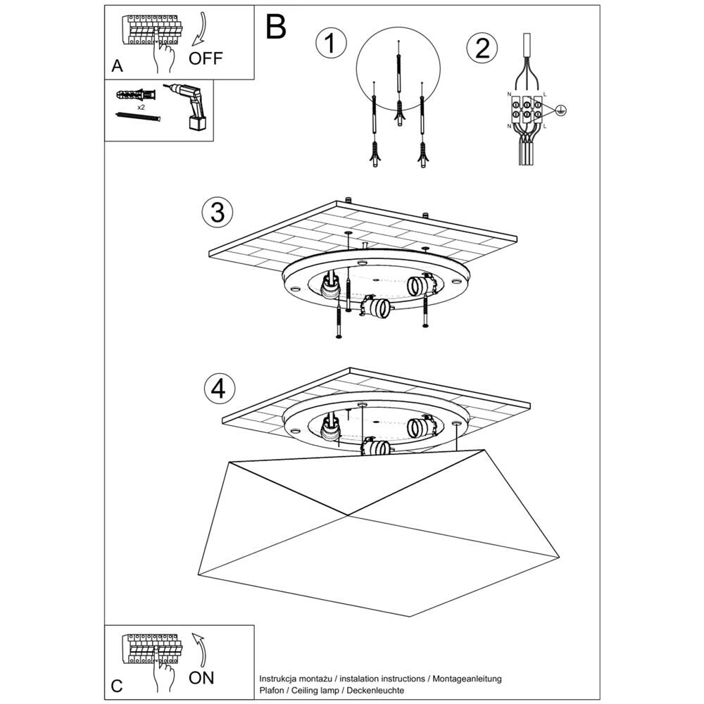 Lampada Da Soffitto Hexa 45 Bianco Sl. 0692 - Moderno Lampade Da Soffitto Bianco 15x45x45 Cm - Foto 5