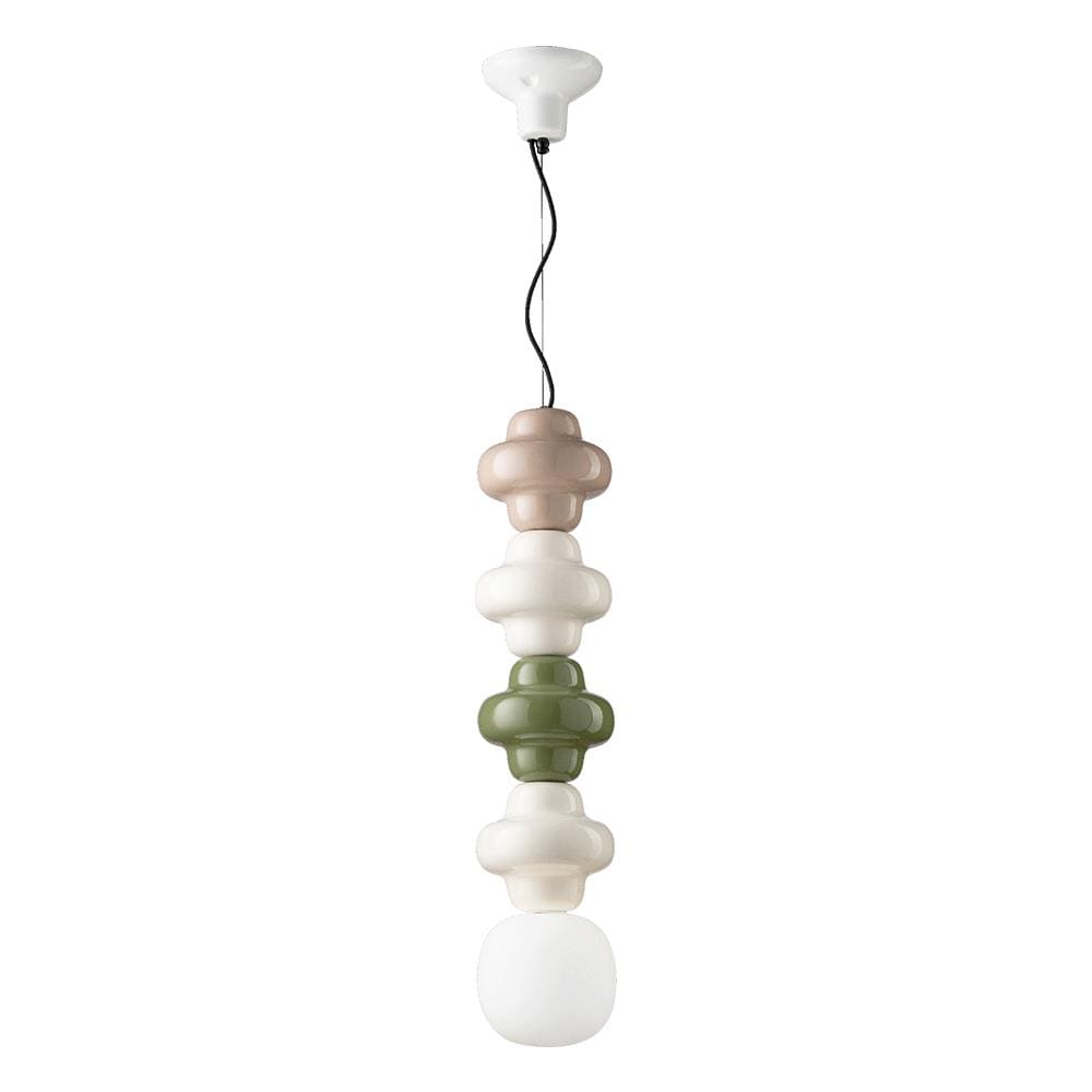 Sospensione Vintage Decò Copacabana 4 Moduli Ceramica Multicolor G-b-v E27 - Foto 1