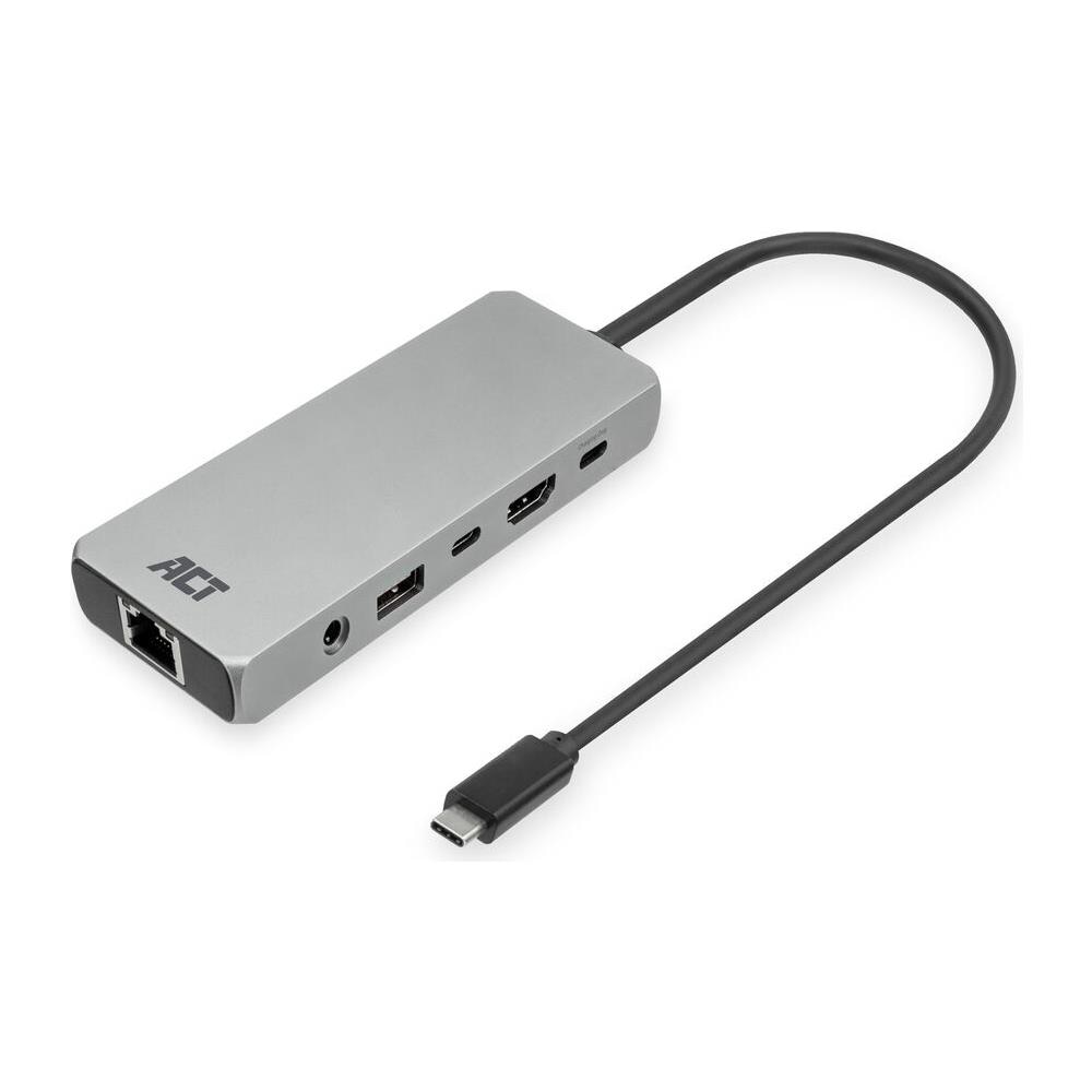 AC7095 replicatore di porte e docking station per laptop Cablato USB 3.2 Gen 1 (3.1 Gen 1) Type-C Grigio - Foto 1