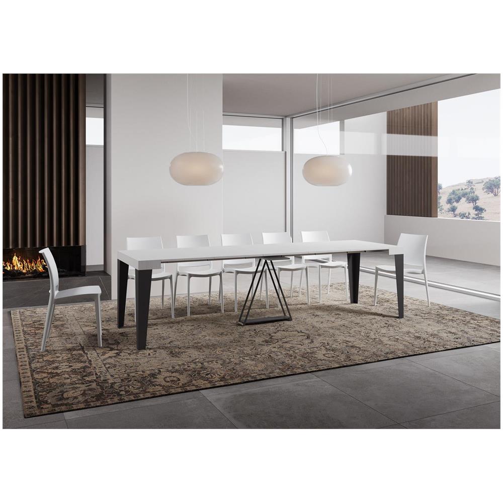 Consolle allungabile 90x40/300 cm Algo bianco frassino telaio antracite - Foto 4