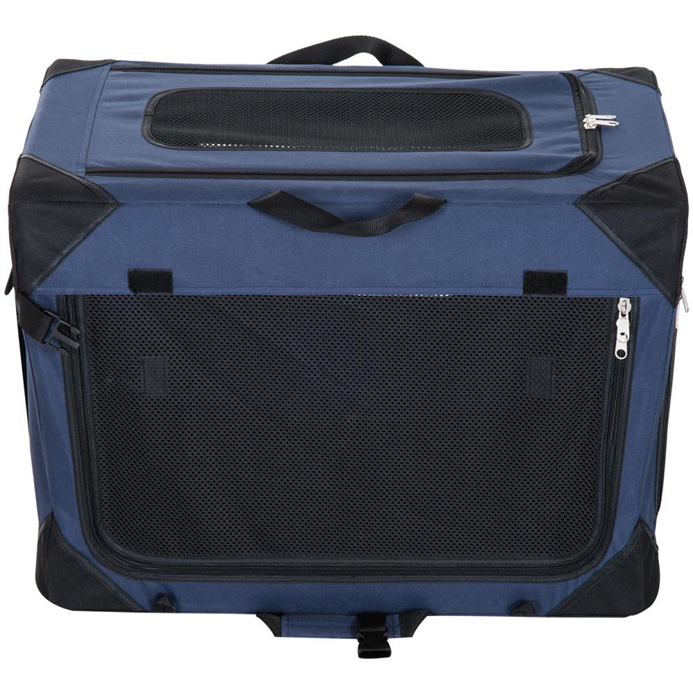 Pawhut Trasportino Pieghevole Per Cani E Gatti Blu Nero 60x42x42cm