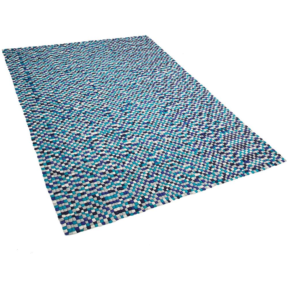 Tappeto Rettangolare Blu-bianco 160 X 230 Cm Amdo - Foto 1