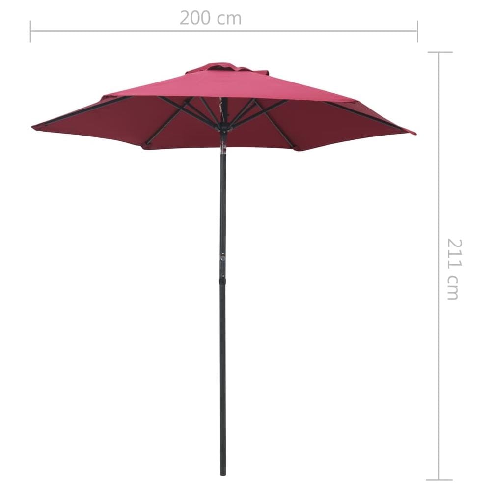 Ombrellone Rosso Borgogna 200x211 Cm In Alluminio - Foto 7