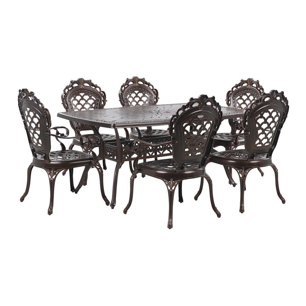 Set Da Giardino A 6 Posti In Alluminio Marrone Scuro Lizzano - Foto 2