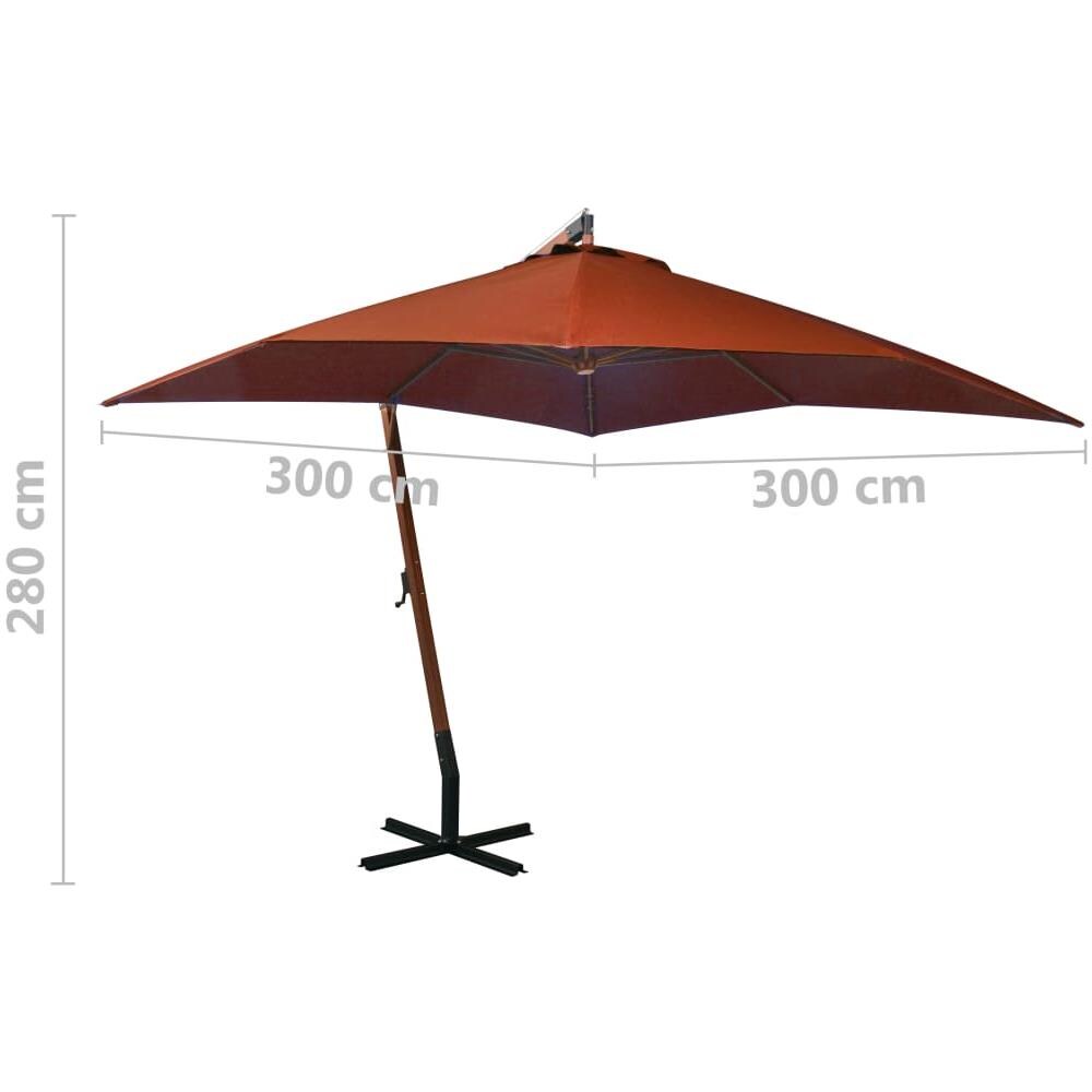 Ombrellone A Sbalzo Terracotta 3x3 M Palo In Abete Massello - Foto 8