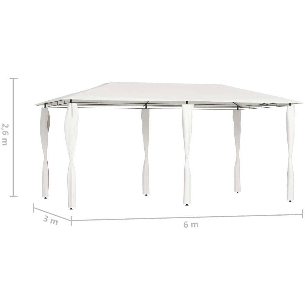 Gazebo con Montanti Rivestiti 2,98x5,3x2,59 m Crema 160 g /m² - Foto 4