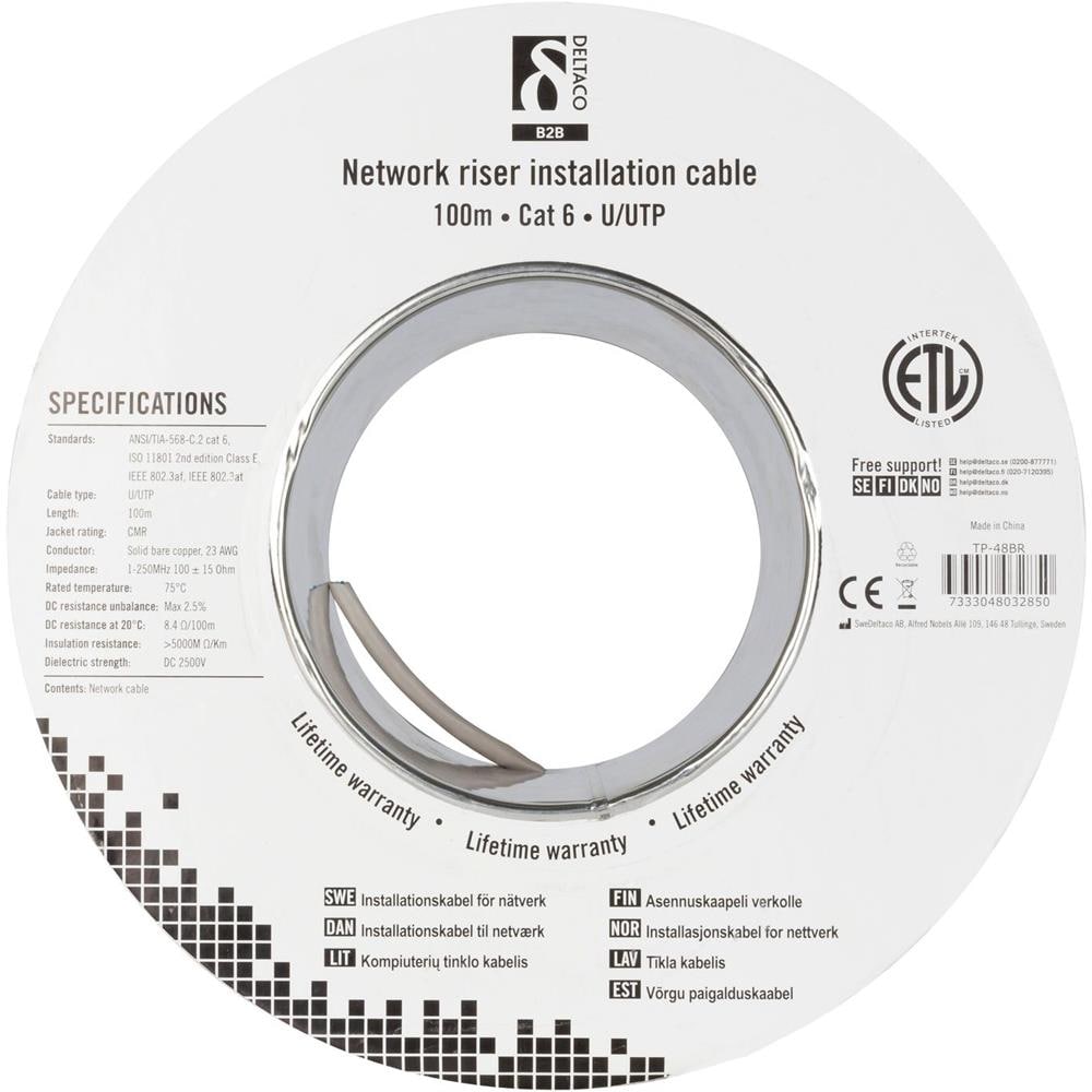 Cavo Di Installazione Riser U / Utp Cat6, Tamburo Da 100 M, 250 Mhz, Condiviso - Foto 2