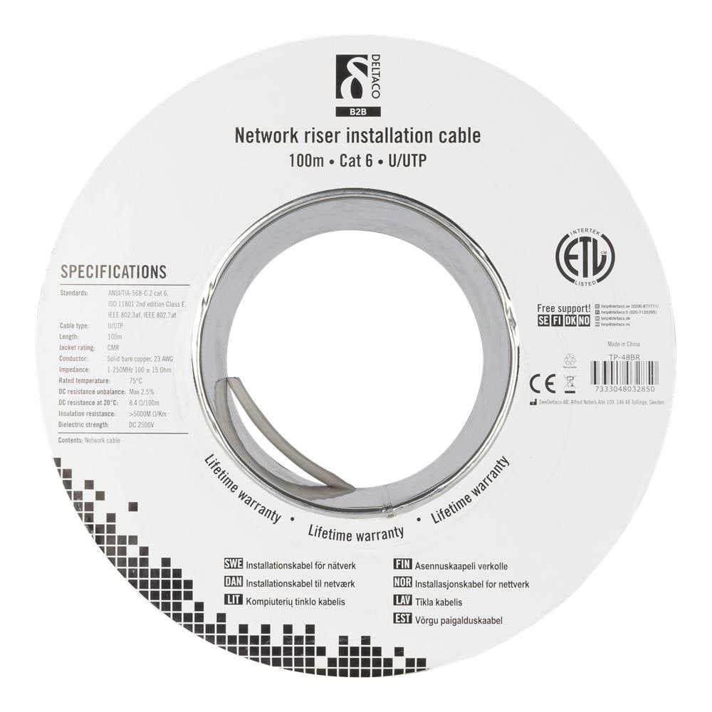 Cavo Di Installazione Riser U / Utp Cat6, Tamburo Da 100 M, 250 Mhz, Condiviso - Foto 4