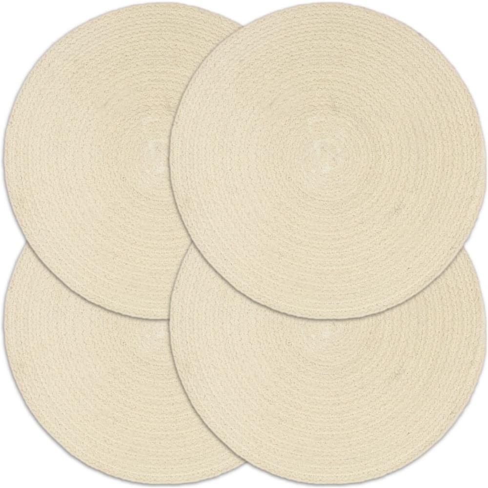 Tovagliette 4 Pz Naturale Neutro 38 Cm Rotonde In Cotone - Foto 1