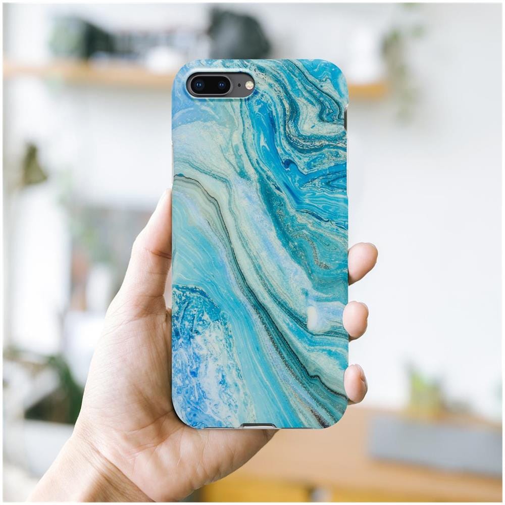 Custodia Compatibile Con Apple Iphone 8 Plus / 7 Plus / 7s Plus In Marmo Blu Verde No. 25 - Coperchio Protettivo In Silicone Tpu Con Motivo A Mosaico - Foto 6