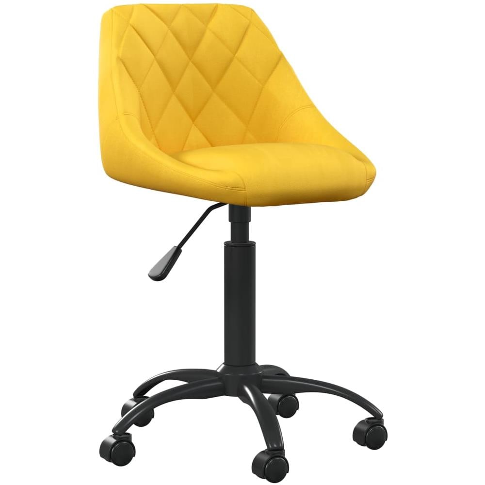 Sedia Da Ufficio Giallo Senape In Velluto - Foto 1