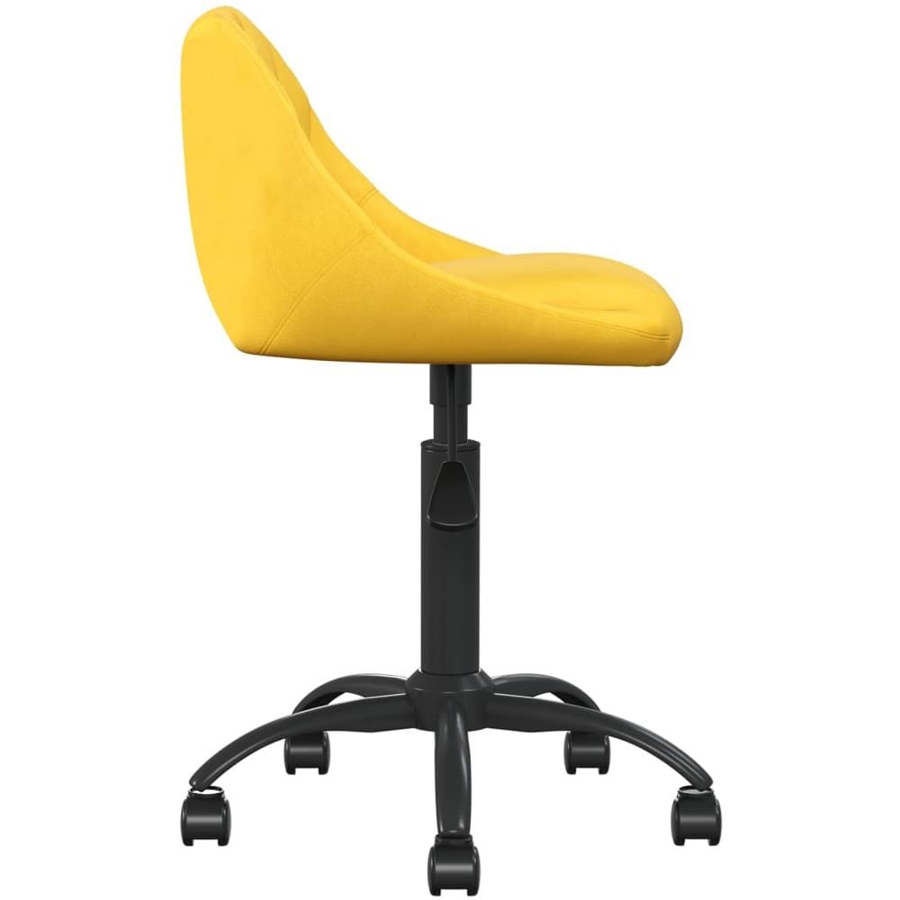 Sedia Da Ufficio Giallo Senape In Velluto - Foto 3