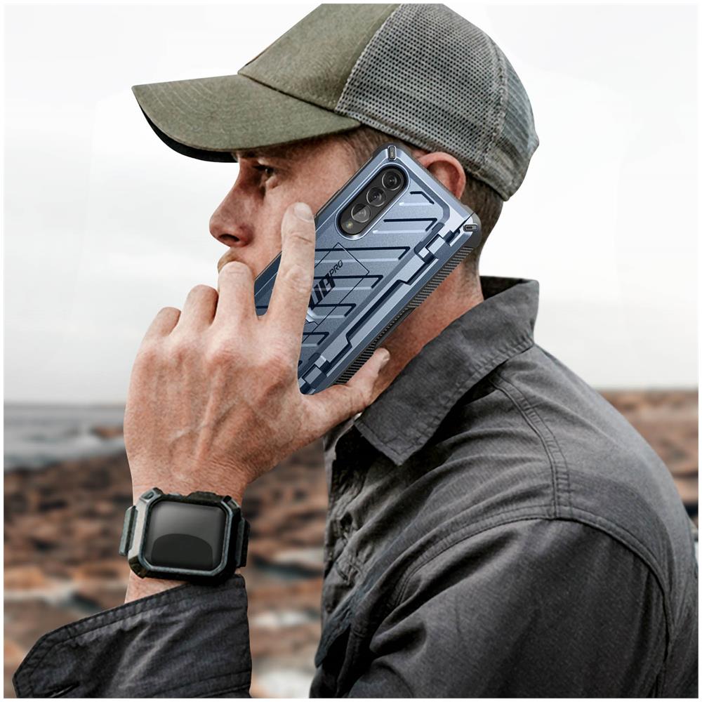 Cover Samsung Galaxy Z Fold4 Multistrato Unicorn Beetle Pro Blu Metallizzato - Foto 2