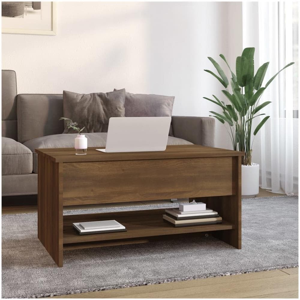 Tavolino Da Salotto Rovere Marrone 80x50x40cm Legno Multistrato - Foto 3