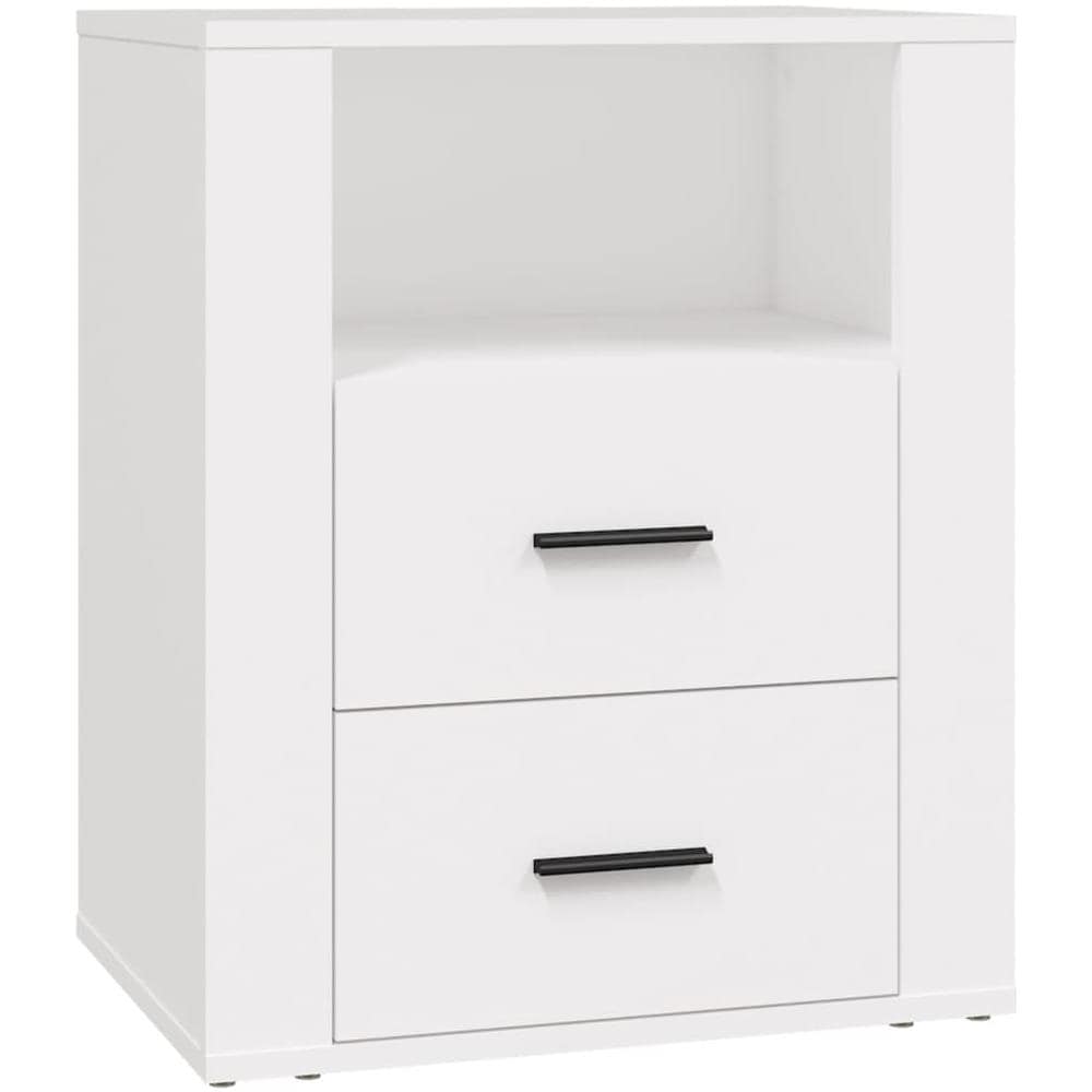 Comodino Bianco 50x36x60 Cm In Legno Ingegnerizzato - Foto 2