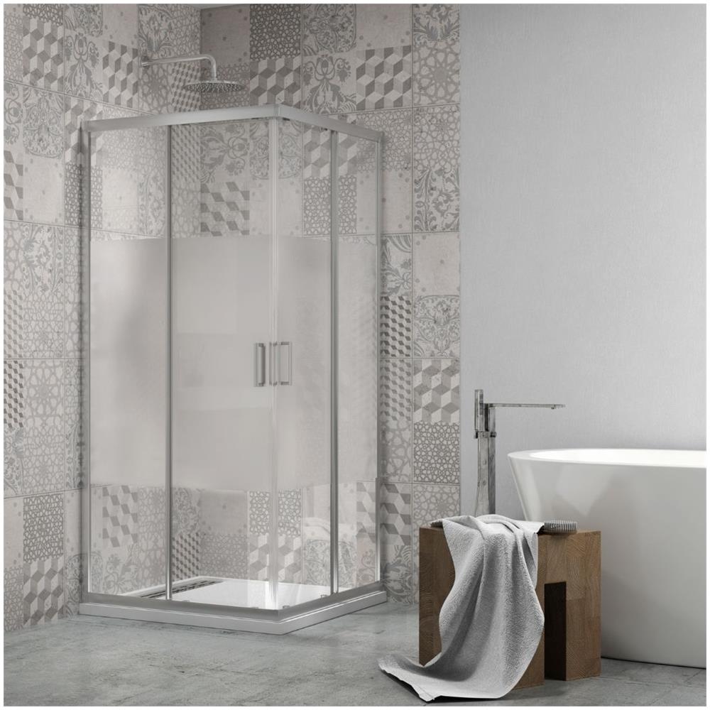 Lato Fisso Box Doccia Book Adatto Per Porta A Soffietto Book Cristallo Temprato *** Misure : 80x80x190h Cm Regolabile - Foto 1