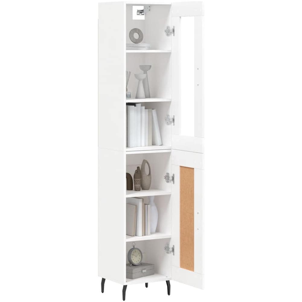 Credenza Bianca 34,5x34x180 Cm In Legno Multistrato - Foto 3