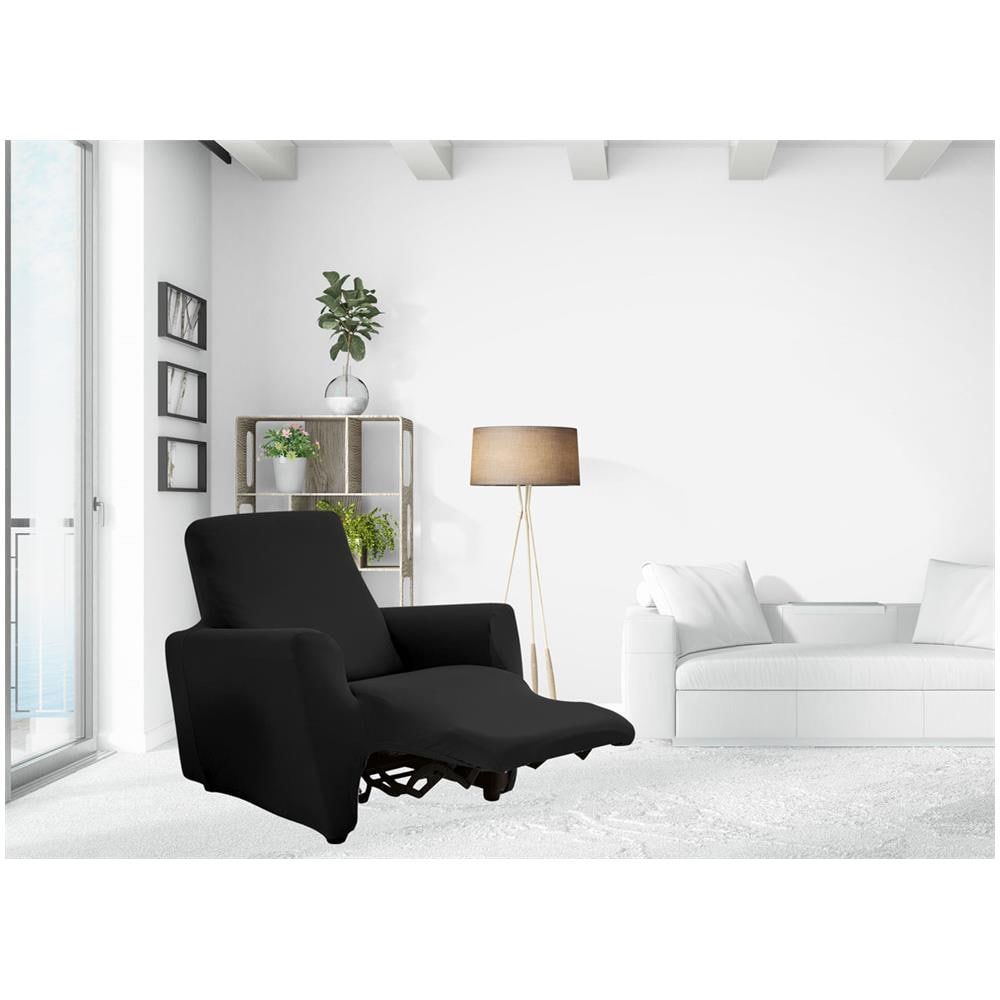 Copripoltrona Reclinabile Elasticizzato Antimacchia Magic Tinta Unita Nero Poltrona Relax Idrorepellente - Foto 1