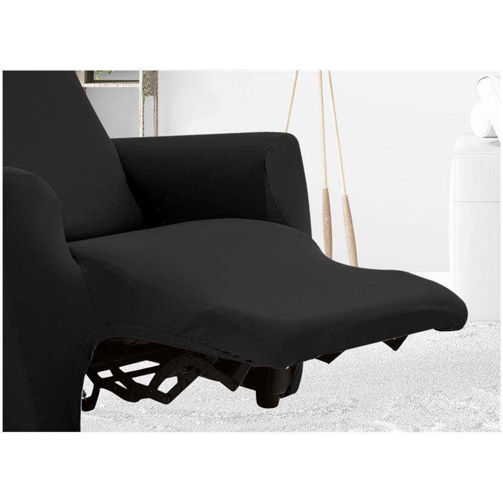 Copripoltrona Reclinabile Elasticizzato Antimacchia Magic Tinta Unita Nero Poltrona Relax Idrorepellente - Foto 5