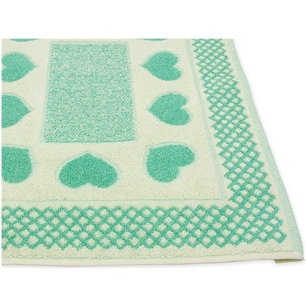 Tappeto Bagno Doccia Spugna Tappetino Assorbente Cotone Pelo Corto Mod. Love O.b 45x60 Verde Acqua - Foto 5