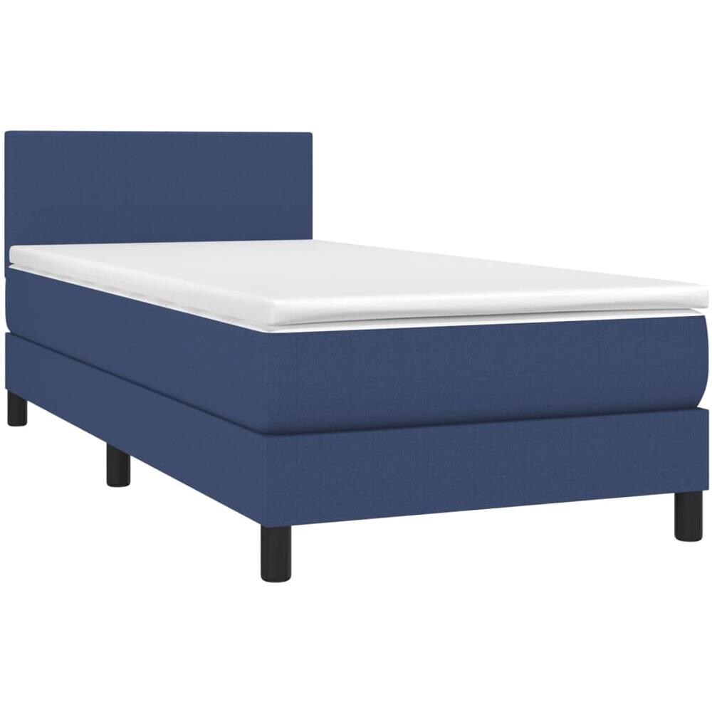 Letto A Molle Con Materasso E Led Blu 90x190 Cm In Tessuto - Foto 3