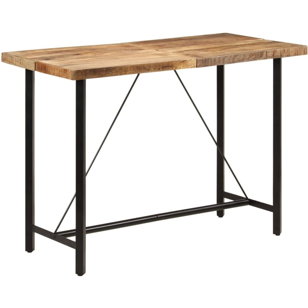 Tavolino Da Bar 150x70x107 Cm Legno Massello Di Mango E Ferro - Foto 1