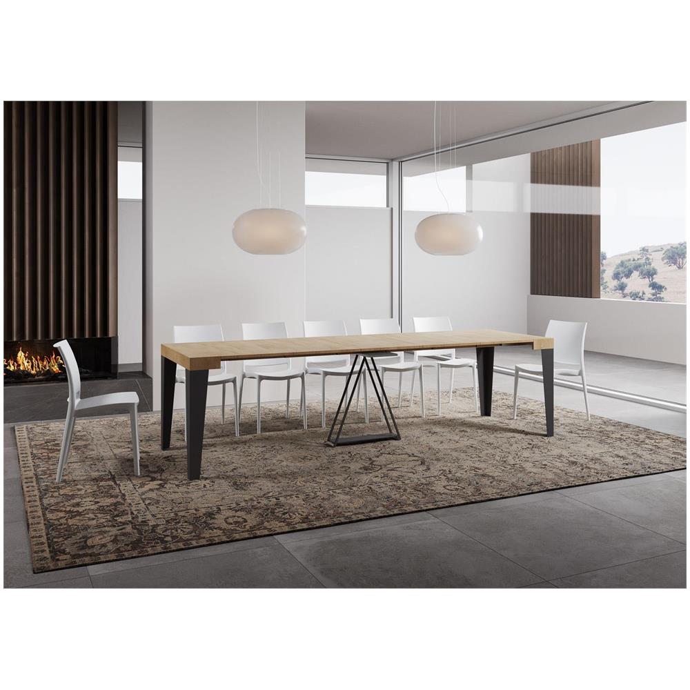 Consolle allungabile 90x40/300 cm Algo quercia natura telaio antracite - Foto 4