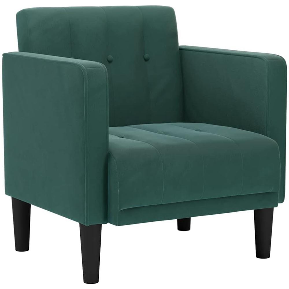 Divano Sedia con Braccioli Verde Scuro 53 cm in Velluto - Foto 1