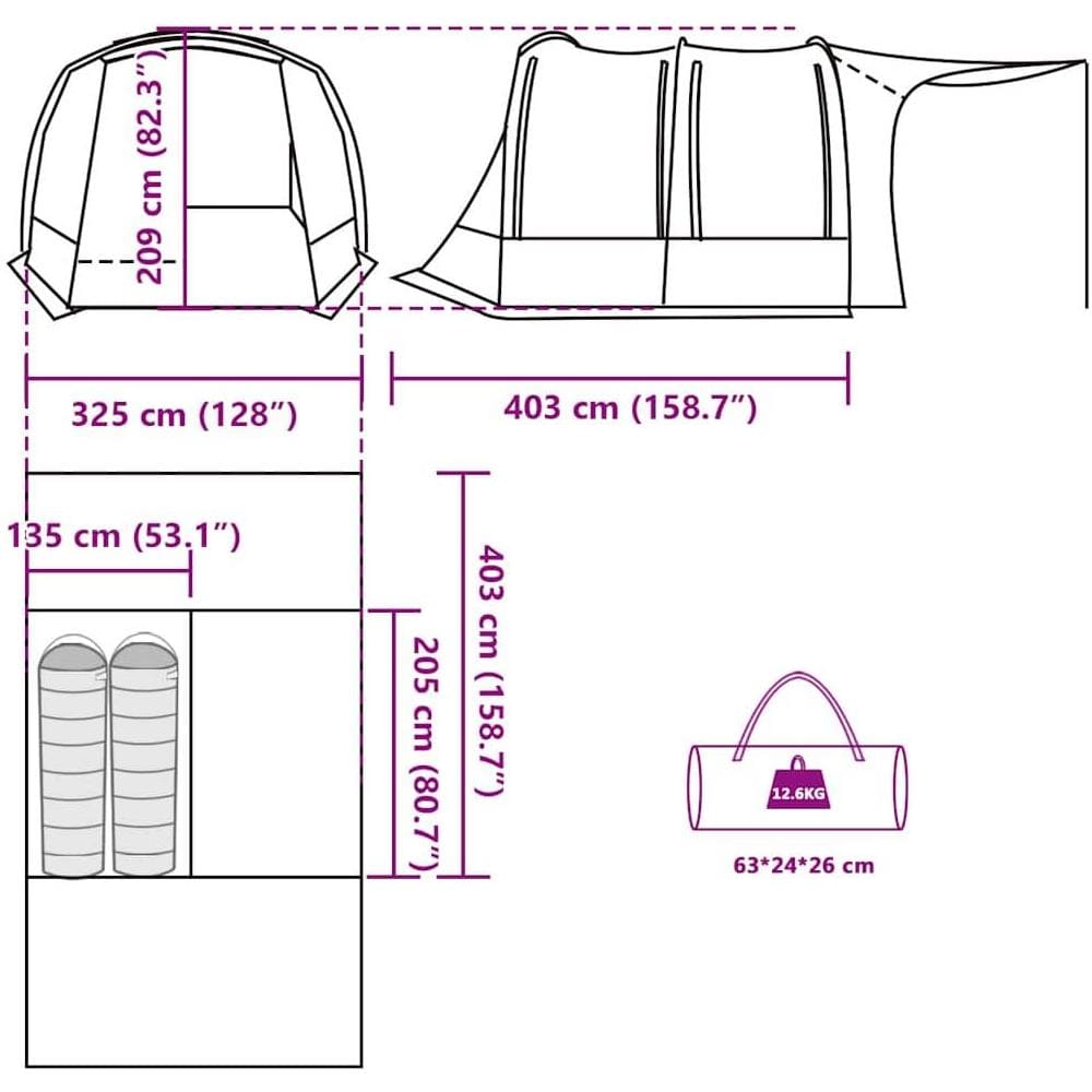 Tenda da Campeggio per Auto Verde Impermeabile - Foto 10