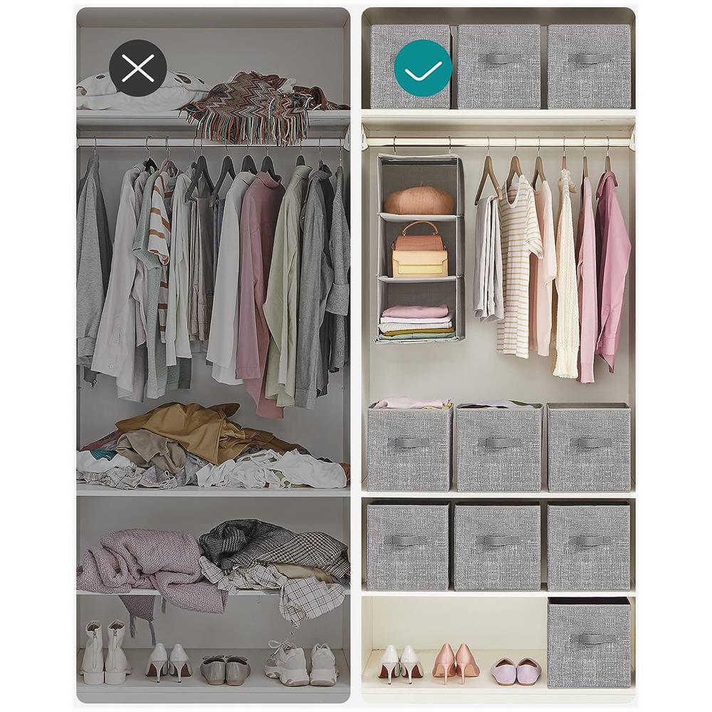 ORGANIZER X6 Set di contenitori in tessuto grigio salvaspazio x6 - Foto 8