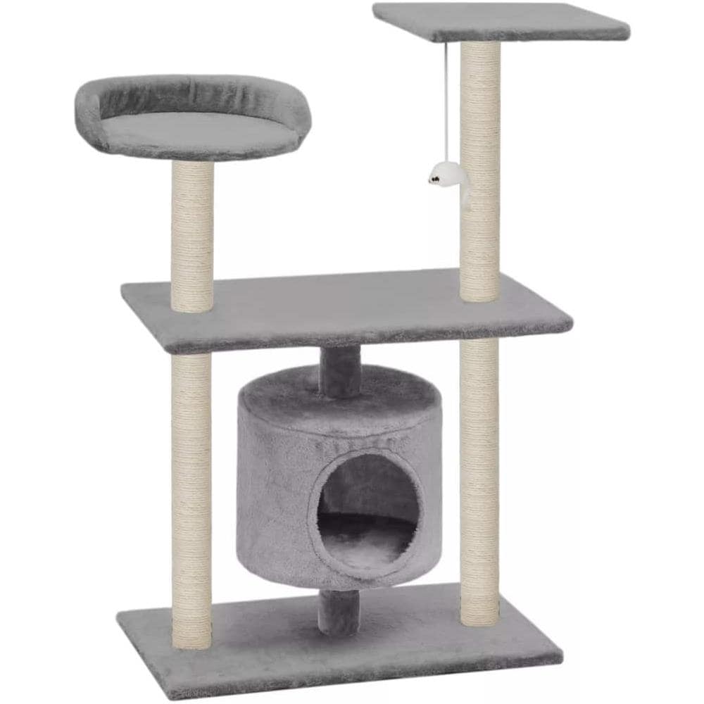 Albero Per Gatti Con Tiragraffi In Sisal 95 Cm Grigio - Foto 2