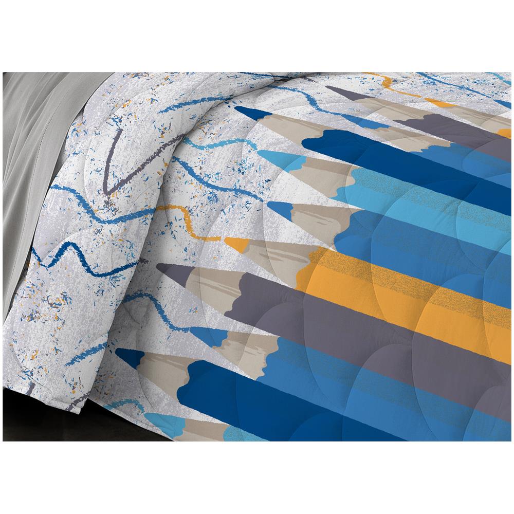 Trapuntino Estivo Disegno Matitoni Colore Azzurro Singolo Azzurro - Foto 2