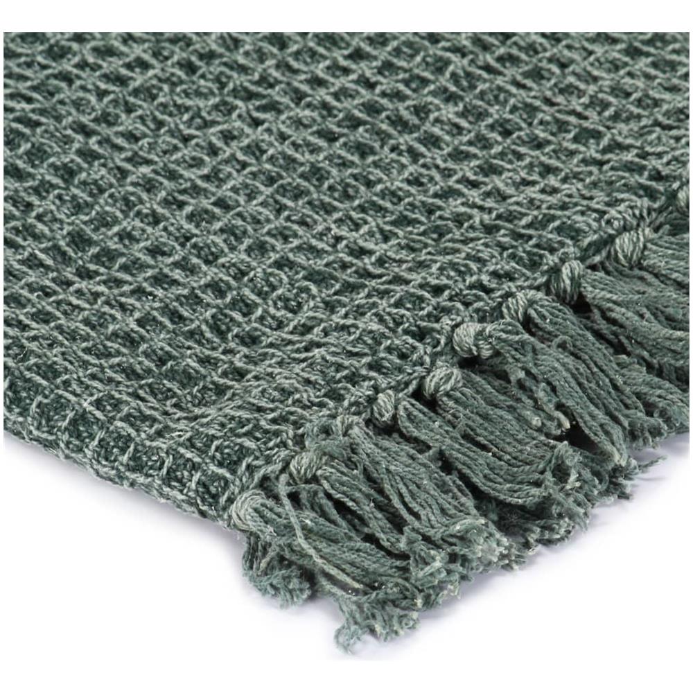 Copriletto In Cotone 160x210 Cm Verde Scuro - Foto 5