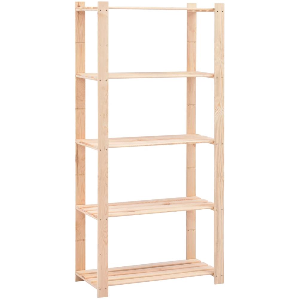 Scaffale A 5 Livelli 80x38x170 Cm Massello Di Pino Fsc 250 Kg - Foto 1