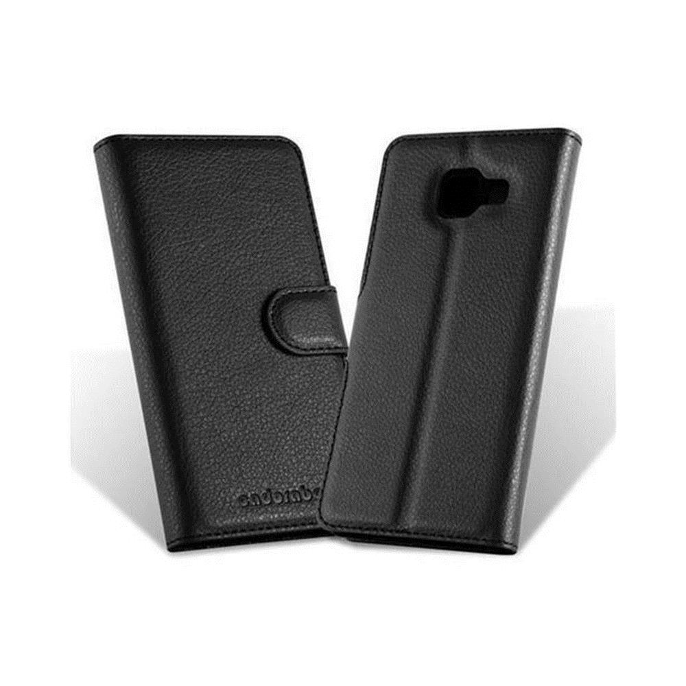 Custodia Compatibile Con Samsung Galaxy A3 2016 In Nero Carbone - Coperchio Protettiva Con Chiusura Magnetica, Funzione Stand E Tasca Per Le Carte - Foto 2